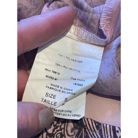 Motherhood Print pink Maternity Top | Bow Shoulder Accent | Smocked Waist Small - Picture 7 of 7